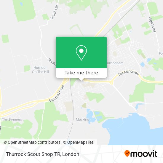 Thurrock Scout Shop TR map