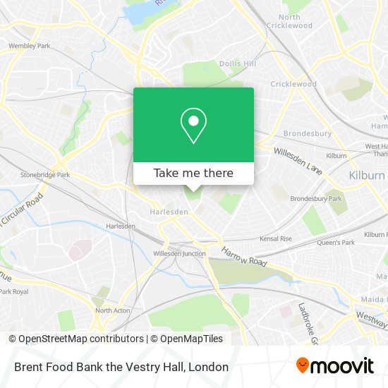 Brent Food Bank the Vestry Hall map