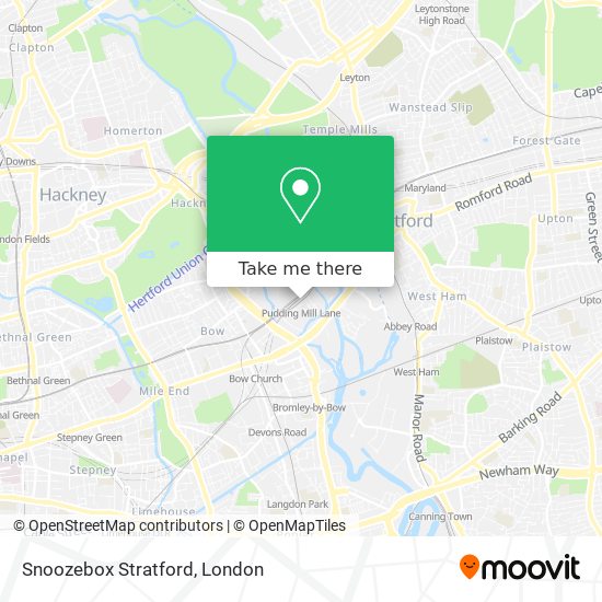 Snoozebox Stratford map