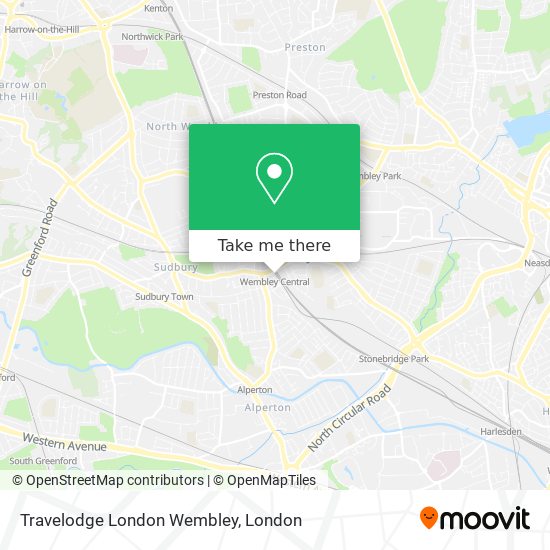 Travelodge London Wembley map