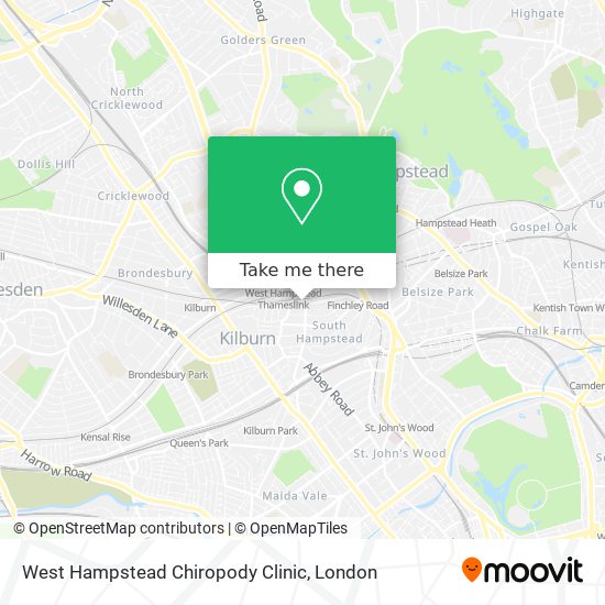 West Hampstead Chiropody Clinic map
