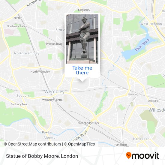 Statue of Bobby Moore map