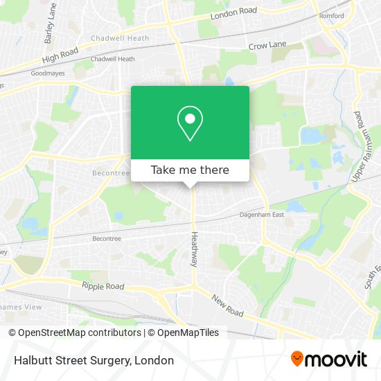 Halbutt Street Surgery map