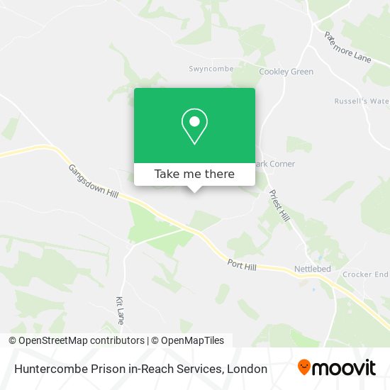 Huntercombe Prison in-Reach Services map
