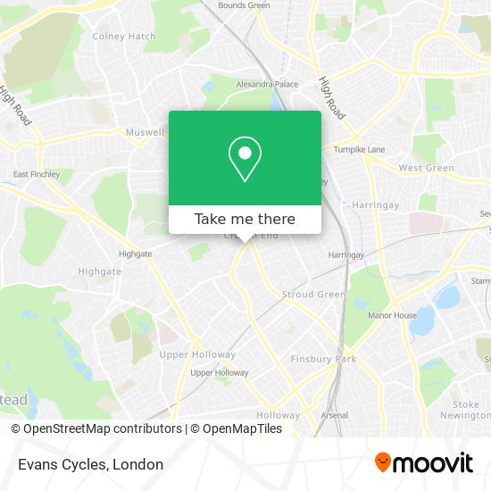 Evans Cycles map