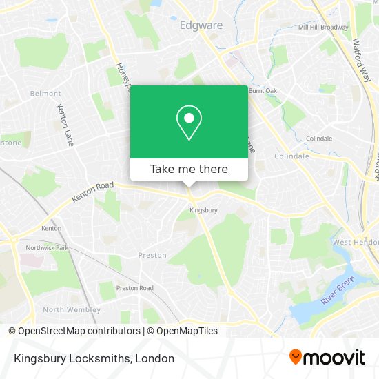 Kingsbury Locksmiths map