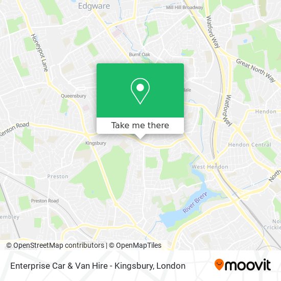 Enterprise Car & Van Hire - Kingsbury map
