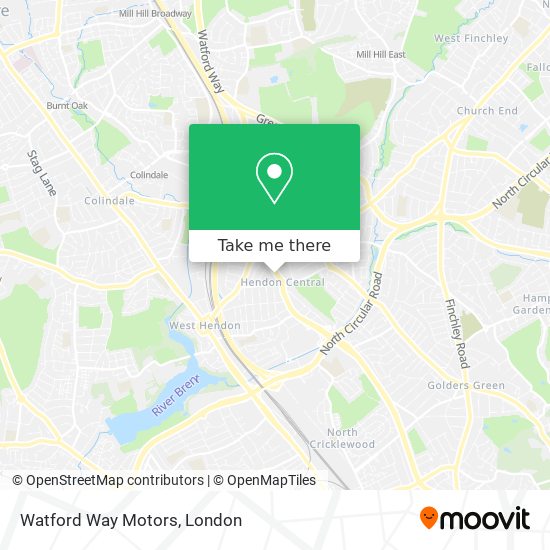 Watford Way Motors map