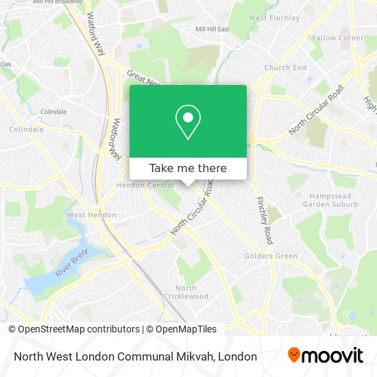 North West London Communal Mikvah map