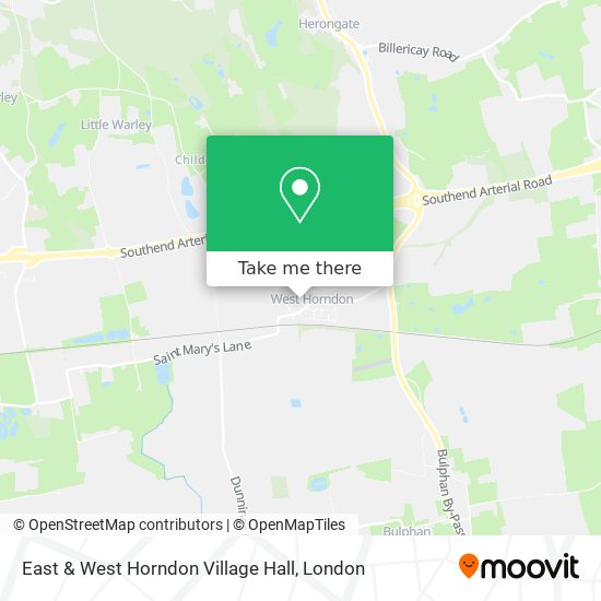 East & West Horndon Village Hall map