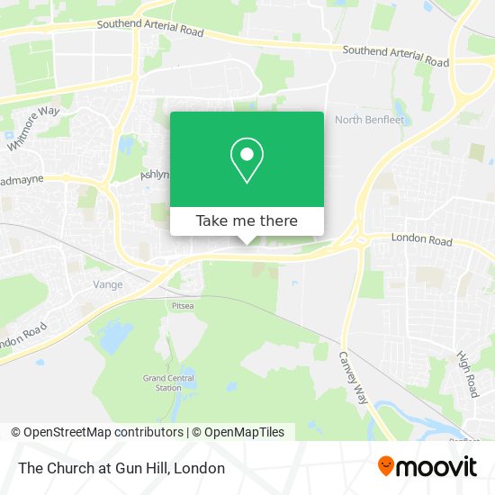 The Church at Gun Hill map