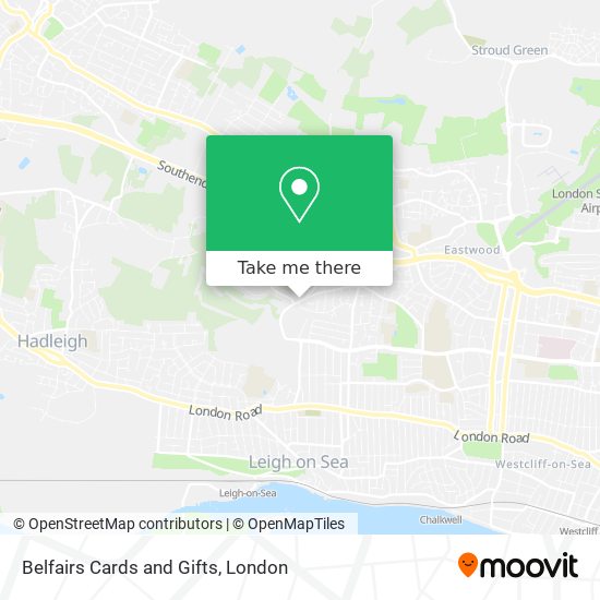 Belfairs Cards and Gifts map