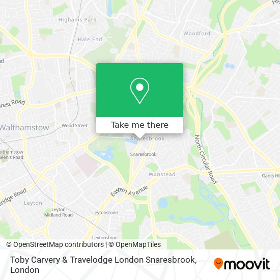 Toby Carvery & Travelodge London Snaresbrook map