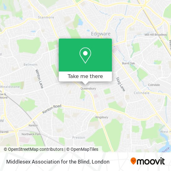 Middlesex Association for the Blind map