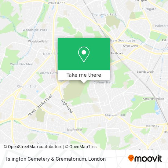 Islington Cemetery & Crematorium map