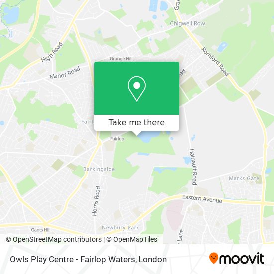 Owls Play Centre - Fairlop Waters map