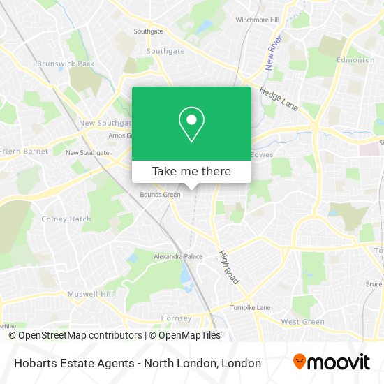 Hobarts Estate Agents - North London map