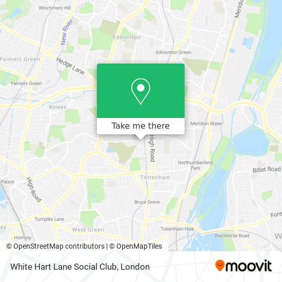 White Hart Lane Social Club map