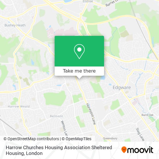Harrow Churches Housing Association Sheltered Housing map