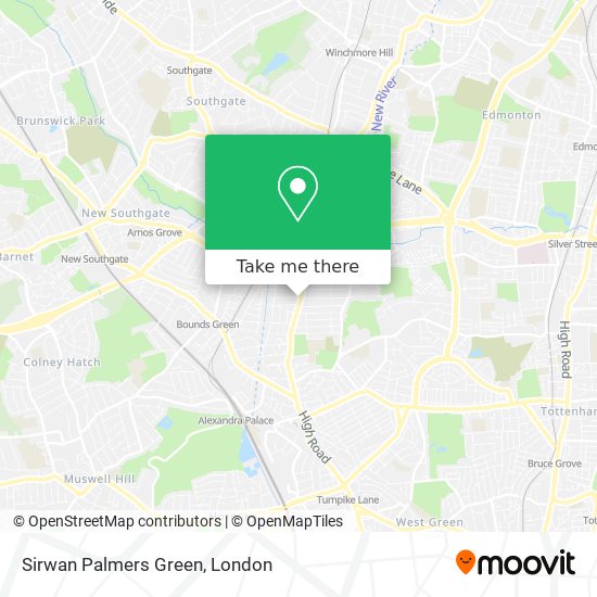 Sirwan Palmers Green map