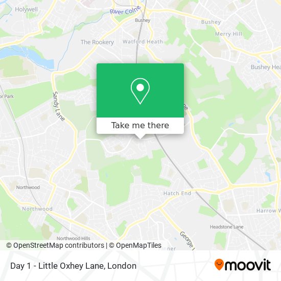 Day 1 - Little Oxhey Lane map