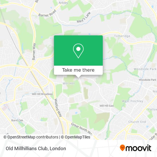 Old Millhillians Club map