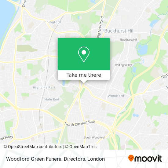 Woodford Green Funeral Directors map