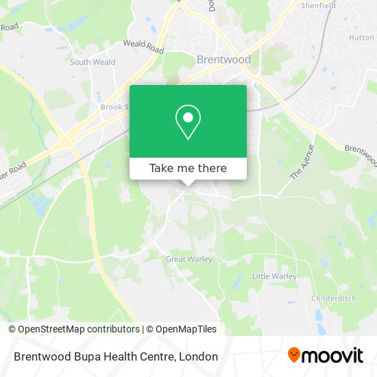 Brentwood Bupa Health Centre map