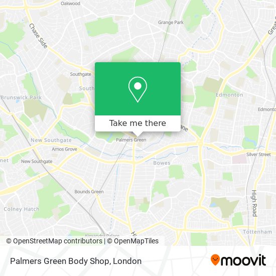 Palmers Green Body Shop map