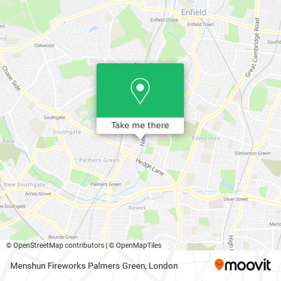 Menshun Fireworks Palmers Green map