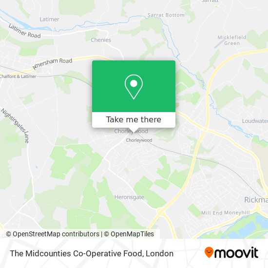 The Midcounties Co-Operative Food map