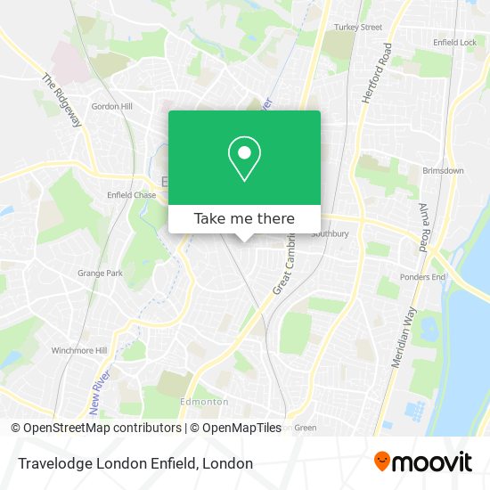 Travelodge London Enfield map