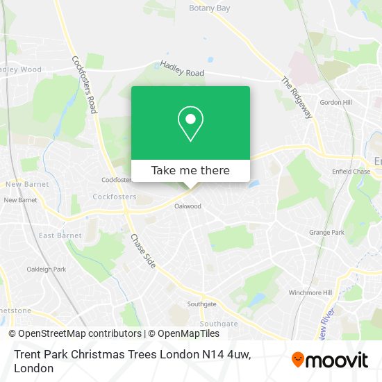 Trent Park Christmas Trees London N14 4uw map