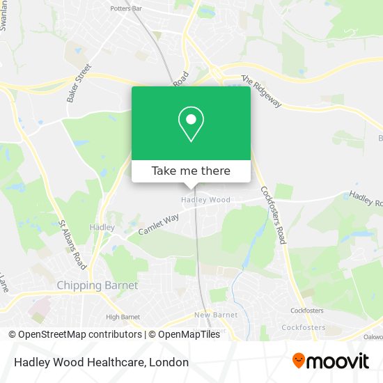 Hadley Wood Healthcare map