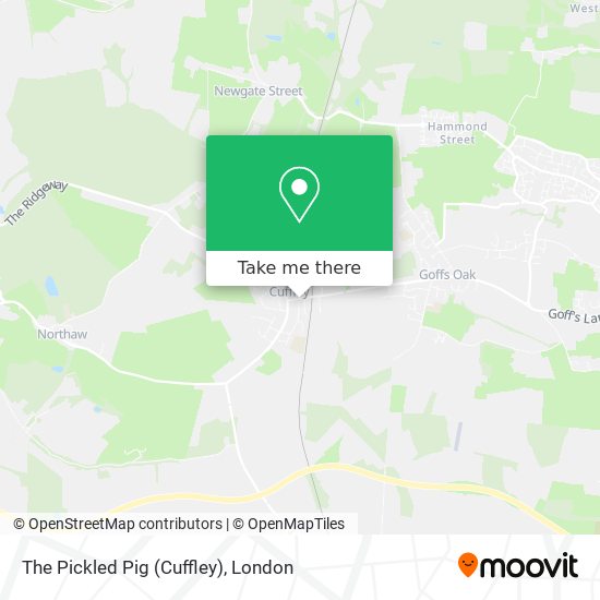 The Pickled Pig (Cuffley) map