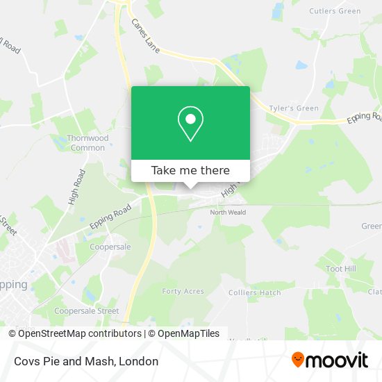 Covs Pie and Mash map