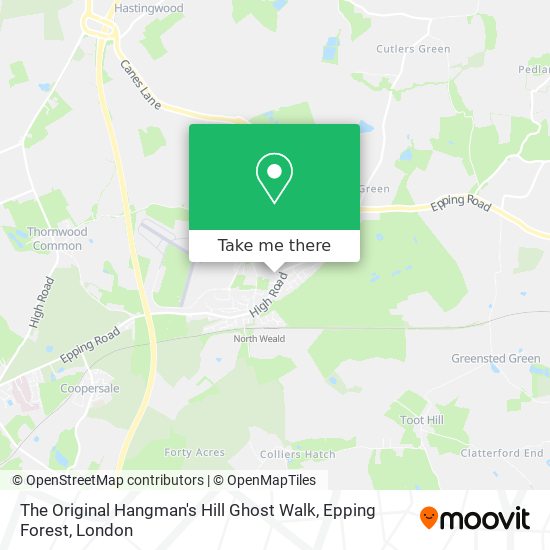 The Original Hangman's Hill Ghost Walk, Epping Forest map