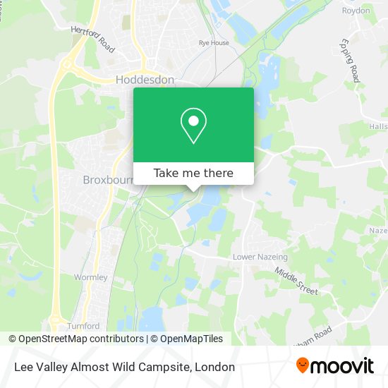 Lee Valley Almost Wild Campsite map