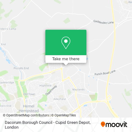 Dacorum Borough Council - Cupid Green Depot map