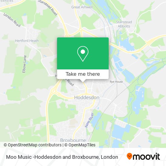 Moo Music -Hoddesdon and Broxbourne map