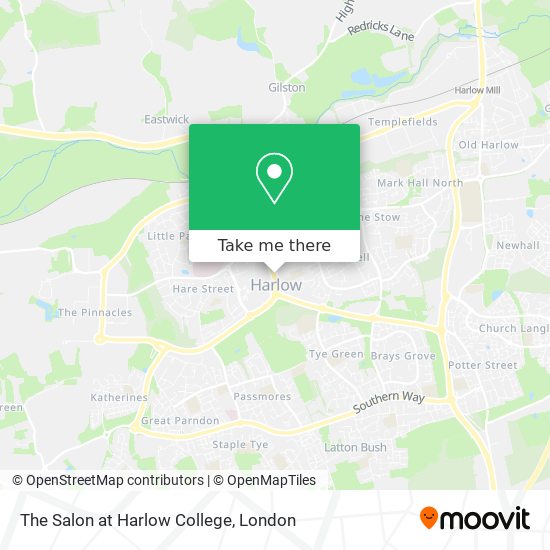 The Salon at Harlow College map