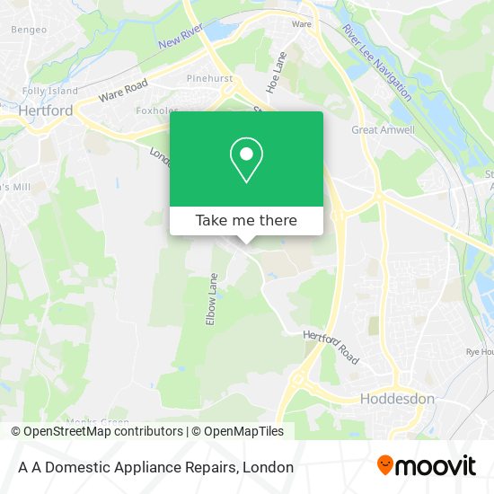 A A Domestic Appliance Repairs map