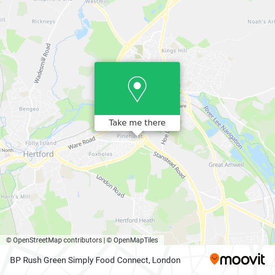 BP Rush Green Simply Food Connect map