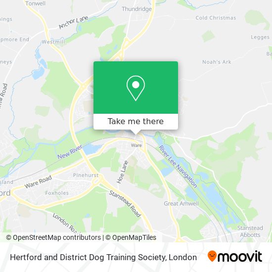 Hertford and District Dog Training Society map
