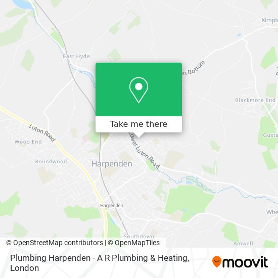 Plumbing Harpenden - A R Plumbing & Heating map