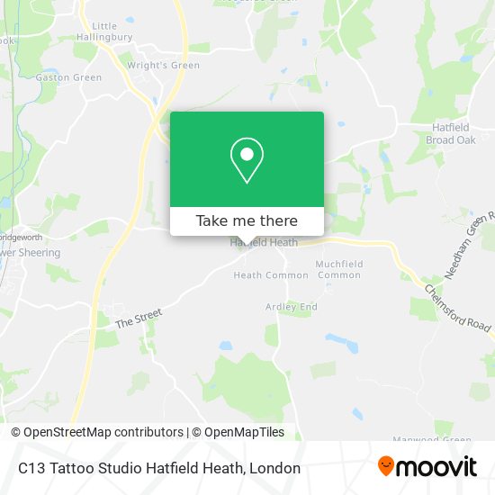 C13 Tattoo Studio Hatfield Heath map