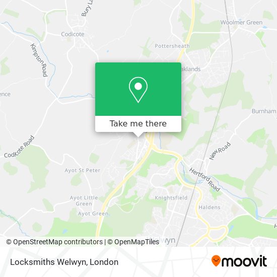 Locksmiths Welwyn map