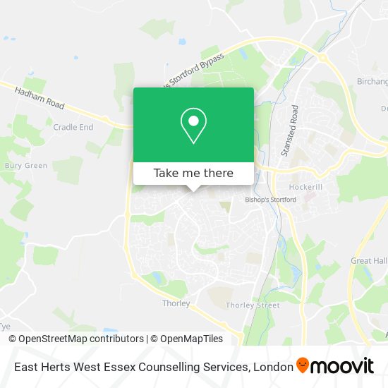 East Herts West Essex Counselling Services map