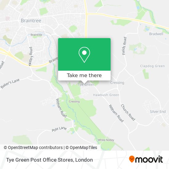 Tye Green Post Office Stores map