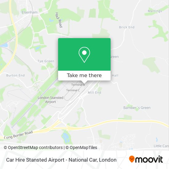 Car Hire Stansted Airport - National Car map